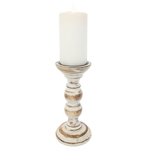 Support de bougie rond en bois rustique naturel fait à la main pour la décoration de la maison - Product Image 3