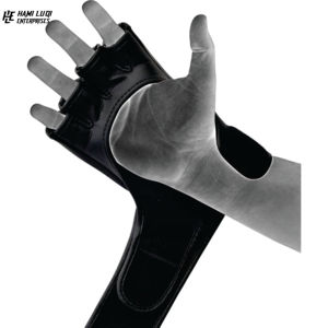 Gants de boxe MMA noirs de qualité supérieure avec logo Gants de boxe Wining imprimés personnalisés pour le sport en cuir de combat vente en gros - Product Image 1