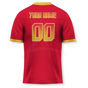 Venta directa de fábrica, camiseta de fútbol americano para hombre, ropa de entrenamiento y deporte, manga corta, transpirable, de talla grande, 100% poliéster - Product Image 2