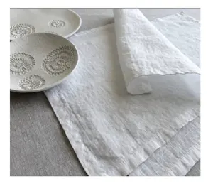 高品质100% 亚麻亚麻耐热家居客厅厨房婚礼装饰餐桌餐巾纸可洗餐垫