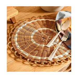 <b>Rattan</b> <b>Placemat</b> Charger Natural Woven Eco-Friendly Minimalist Carton Customized Size Home Decor Dinner Table Mats FBA for - Product Image 1