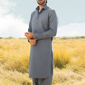 Pakistani Islam Muslim Long Shirt Solid Color <b>Men</b> Afghani <b>Shalwar</b> <b>Kameez</b> Anti-pilling Sustainable Kurta <b>Shalwar</b> <b>Kameez</b> for <b>Men</b> - Product Image 3