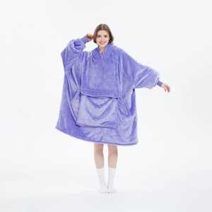 Nueva Sudadera con Capucha de Forro Polar de Doble Cara para Mujer, Estilo Manta, Talla Grande, Bolsillos Grandes, Cálida, Holgada, para Parejas, Sudadera Tipo Bata para Mujer y Hombre - Product Image 3