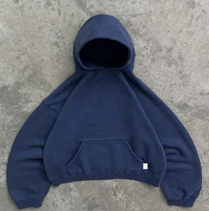 เสื้อฮู้ดดี้คุณภาพสูง ผ้าคอตตอนหนา 400-450GSM ทรงโอเวอร์ไซส์ ไหล่ตก สำหรับผู้ชายและผู้หญิง สไตล์ลำลองสตรีทแวร์ - Product Image 4