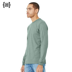 T-shirt à manches longues unisexe personnalisé en gros, 100% coton, uni, impression numérique, manches longues - Product Image 5