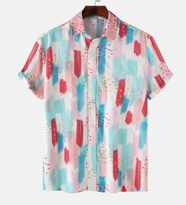 Nouvelle chemise à manches courtes pour homme, style cubain, tendance, littéraire et décontractée - Product Image 3