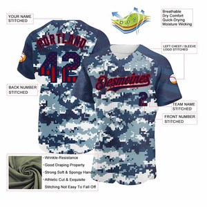 Custom Team Baseball Jerseys Personalized Name Number 100% Polyester Digital Print Embroidery Moisture-Wicking Breathable Short - Product Image 2