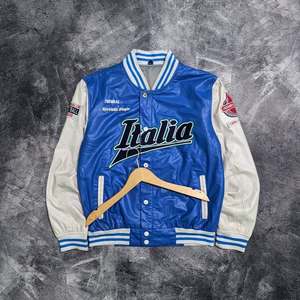 Chaqueta de béisbol universitaria con mangas de cuero personalizadas con bordado de chenilla para hombre, chaqueta universitaria, producto más vendido - Product Image 1