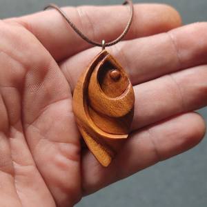 BELOW <b>NECKLACES</b> FOR WOMEN MEN NATURAL <b>LARGE</b> BOHO TRIBAL SONO WOODEN <b>Pendant</b> on Adjustable Cord Handmade <b>Necklace</b> - Product Image 6