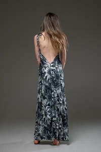 Mujeres Sexy Hot Collection Tie Dye sin espalda sin mangas con cuello en V verano Casual largo Maxi vestido Tie Dye vestidos hasta Maxi sin mangas - Product Image 2