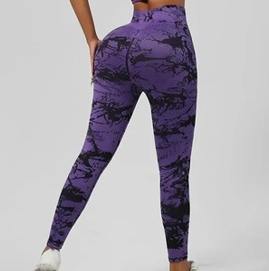 Leggings de yoga pour femmes de haute qualité, tricotés, taille mi-haute, avec poches, sans couture, doux, en élasthanne/nylon, longueur genou, pantalon de fitness - Product Image 6