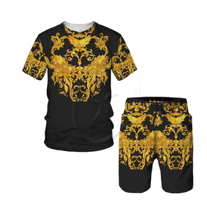 Nouveaux vêtements de sport Street Tyrant pour hommes Fit Vêtements surdimensionnés pour hommes T-shirt imprimé en 3D Shorts T-shirt de sport pour hommes Ensemble de 2 pièces - Product Image 1