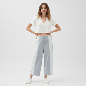 Custom Your Own Lettuce Edge Crop Top Blank Top With New Pattern Women Manufacturer Turkey - Product Image 3