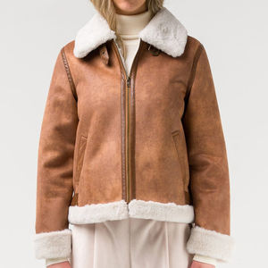 ออกแบบโลโก้ตามสั่ง เสื้อแจ็คเก็ตคอตั้งแฟชั่นสำหรับผู้ชาย บุหนา ใส่สบาย สำหรับฤดูหนาว แจ็คเก็ตหนังแกะสำหรับผู้ชาย - Product Image 2