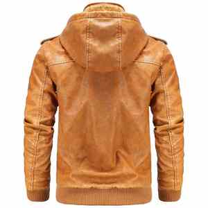 Nueva chaqueta de cuero de estilo motorista de moda Slim-Fitting negro piel de oveja soporte acolchado bolsillo de moda estilo europeo americano - Product Image 4