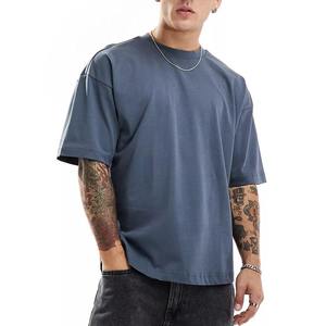 Camiseta de Manga Corta Unisex Extra Grande con Logotipo Personalizado, 100% Algodón Orgánico, Transpirable, Ecológica, de Color Sólido, Lavada, para Hombre, 240 - Product Image 3