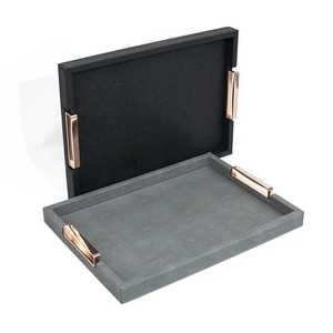 Customized PU Leather Dry Fruit Serving Tray with Velvet <b>Cushion</b> Support Luxury Gift Tray for Hotels & Homes - Product Image 3