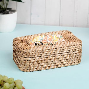 ที่ใส่กระดาษทิชชูทรงสี่เหลี่ยมลายหวายธรรมชาติสุดพรีเมียม ดีไซน์ทันสมัยสำหรับใช้ในบ้าน จากเทรดบายดี - Product Image 1