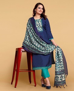 2022ล่าสุดทำจากผ้าขนสัตว์ Kurti ปักตรงสำหรับผู้หญิงในราคาขายส่ง - Product Image 2