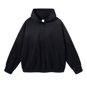 2025 vente chaude hommes surdimensionné à capuche confortable léger tissu sweat bouffée impression hiver porter bases coton mélangé - Product Image 2