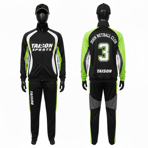 Chándal de Netball para Mujer, Poliéster Premium Interlock, Verde Oscuro con Paneles Blancos, Ropa Deportiva de Equipo, Logotipo Personalizado por Sublimación, Chándal para Hombre - Product Image 3