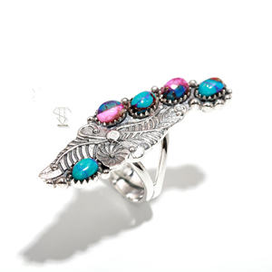 925 Solid Sterling Silver Antique <b>Ring</b> Handcrafted Care Featuring Pink Oyster <b>Turquoise</b> Gemstone Stylish for Weddings Parties - Product Image 4