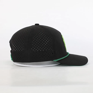 VN Wholesale Personnalisable Chapeau de golf à 5 panneaux Trous découpés au laser Broderie 3D Logo 100% Polyester Bande intérieure étanche Dos en plastique - Product Image 6