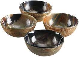 Bol de service en corne moderne artisanal indien décor à la maison intérieur vaisselle bols à pâtes finition naturelle et bols de décor colorés - Product Image 2