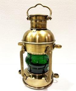 Conjunto de linterna de barco de ancla de Metal de latón de aspecto antiguo elegante decoración de Hotel para el hogar con uso de velas para venta al por mayor - Product Image 4