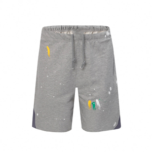 Short en coton vintage personnalisé de haute qualité pour hommes impression bouffante 3D bord brut éponge française lavé à l'acide soleil délavé taille élastique solide - Product Image 2