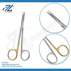 Ciseaux chirurgicaux Iris Super Cut incurvés en acier inoxydable manuel 115 mm/11,5 cm Fabricant Pakistan - Product Image 3