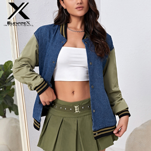 2026 Women's Waterproof Wool Varsity Jacket Custom Letterman Canvas Baseball Jacket Printed Fabric Windproof Eco-Friendly - Product Image 2