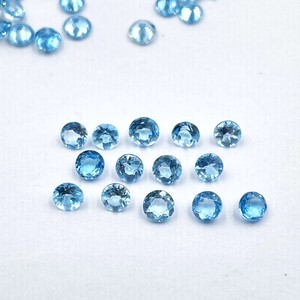 6mm Top Quality Swiss <b>Blue</b> Topaz Round Cut Loose Gemstone Natural <b>Blue</b> Topaz Faceted <b>Beads</b> for Jewelry Making By Wholesaler - Product Image 4