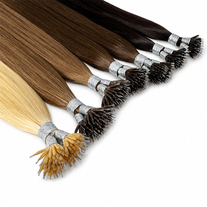 Natural Color Straight Nano Ring Human Hair <b>Extensions</b> Nano <b>Bead</b> Tip Remy Double Drawn Micro Ring Hair - Product Image 2