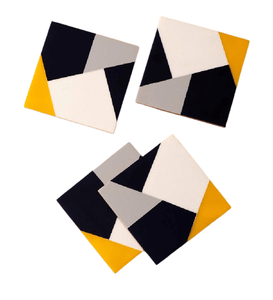 Traditional Pvt Ltd Wood Resin Inlay Coaster Set with Holder Traditional Mats & Pads Coaster Set - Product Image 3