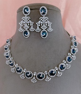 Collier de diamants CZ Zircon à la mode avec boucles d'oreilles ensemble de bijoux aspect diamant américain pour cadeau de mariage fête élégante pour les femmes - Product Image 5