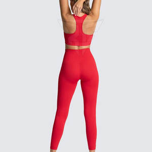 ชุดโยคะเล่นกีฬา XXL ของผู้หญิง-ถุงน่องแบบไร้รอยต่อระบายอากาศได้ดีมีความยืดหยุ่นสูงแบบลำลองดีไซน์แบบสองชิ้นพร้อมโลโก้ที่กำหนดเอง - Product Image 3