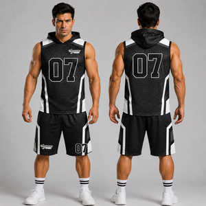 High Quality OEM <b>Compression</b> Breathable Quick Dry Summer Customizable 7v7 Flag Football Uniform Sets Hooded Jersey - Product Image 5