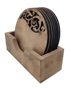 Dessous de verre hexagonaux en bois découpés au laser de conception créative Serviettes chauffantes de cuisine de restaurant Dessous de plat Tapis et tampons pour tasses à boissons - Product Image 5