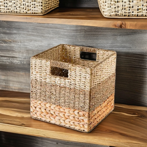 Kuyue nhiệm vụ nặng nề lục bình vuông Giỏ Lớn <span class=keywords><strong>wicker</strong></span> lưu trữ Cubes mây Cube lưu trữ Thùng Kệ tổ chức giá bán buôn - Product Image 6