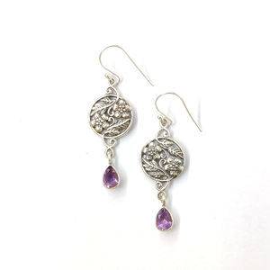 ต่างหูแฟชั่นทรงหยดน้ำ-อเมทิสต์ (4.9 กรัม) - Product Image 1