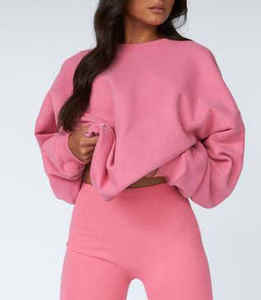 Sudaderas de Mujer con Cuello Redondo, Hombros Caídos, de Felpa Francesa de Algodón, Lisas, Extra Grandes, con Logotipo Personalizado Bordado, 2026 - Product Image 5