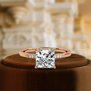 Anillo de Compromiso Solitario con Diamante Cultivado en Laboratorio, Corte Princesa, 1 Quilate, Certificado IGI, Oro Amarillo de 14k, Anillo de Boda para Regalo de Aniversario - Product Image 3