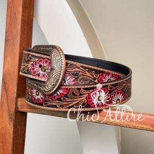 Gran oferta de negocios, cinturón de cuero de vaca a mano personalizado a la moda para hombres y mujeres, cinturones de cuero genuino de vaca ajustables - Product Image 1