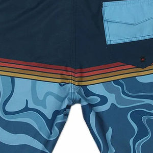 กางเกงขาสั้นต่อสู้สำหรับผู้ชายผ้าโพลีเอสเตอร์พิมพ์ลายซับลิเมชันสีทึบ - Product Image 5