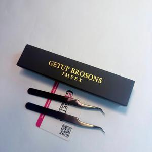 แหนบดึงขนตา Getup Brosons Impex สแตนเลสสตีล ป้องกันไฟฟ้าสถิต ปลายเรียบเคลือบพลาสม่าสีดำ ขนาด 10 มม. - Product Image 3