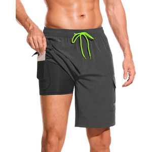 Bañador personalizado para hombre, pantalones cortos con forro interior para gimnasio, Micro short elástico de 4 vías para hombre - Product Image 1