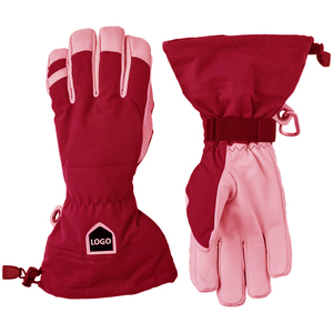 Gants de ski imperméables et isolés, coupe-vent, chauds pour l'hiver, avec logo personnalisé, cordon de serrage réglable, unisexes. - Product Image 1