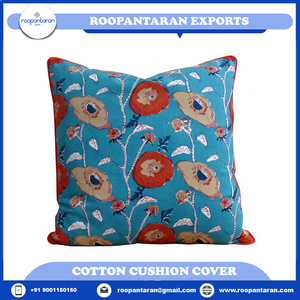 Tamaño Queen 100% algodón almohada superior colchón almohadilla mano bloque impreso patrón Floral funda de cojín tejido decorativo cojines - Product Image 2