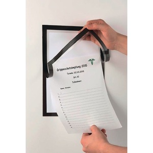 Cadre magnétique auto-adhésif noir DIN A4 durable, ouverture frontale, porte-notes et cartes, 1 pièce. Par paquet - Product Image 3